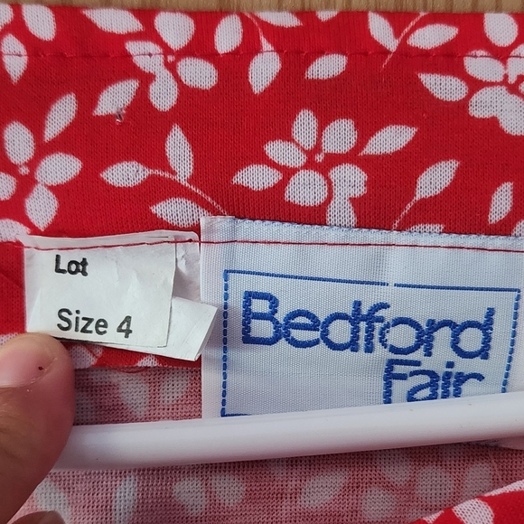 Red Floral Midi Dress - Picture 3 of 4